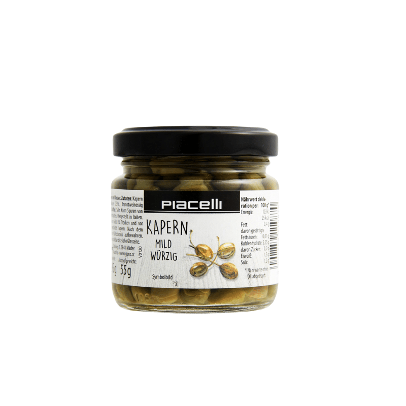 Kapern mild-würzig (95g) Piacelli von Piacelli bei Araxxon  - Hochwertiges griechisches Produkt.   Kapern mild-würzig (95g) Piacelli από Piacelli στο Araxxon  - Αυθεντικό ελληνικό προϊόν.